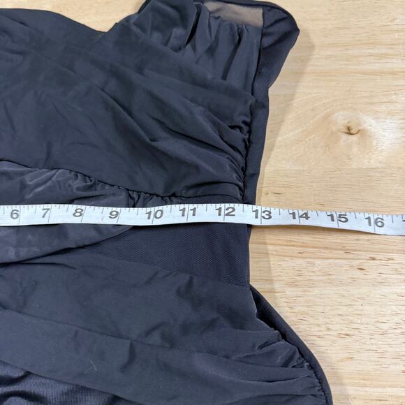 Miraclesuit NWT Solid Black Net Work Madero Underwire One Piece Swimsuit Size 14 - Picture 9 of 13